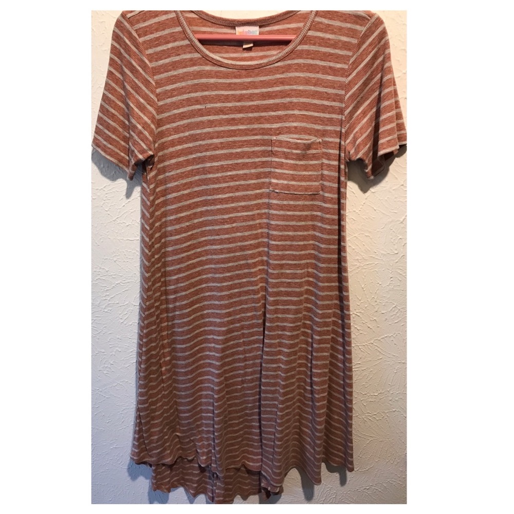 Lula Roe Carly striped high-low dress